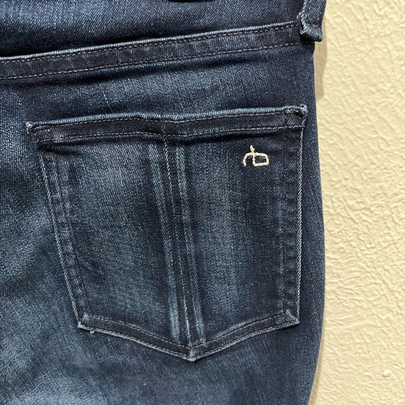 rag & bone Dark Blue Ripped Skinny Jeans Knee Rips EUC very Stylish Jeans - Picture 7 of 9